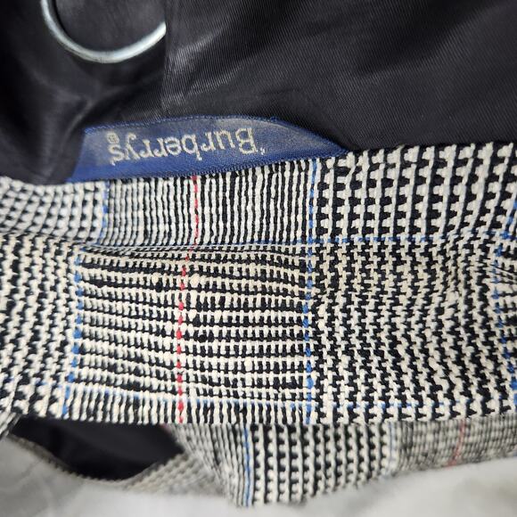 Burberry 100% Silk Plaid Check Blazer Sport Jacket Broken Buttons Glenn Plaid - Picture 12 of 16